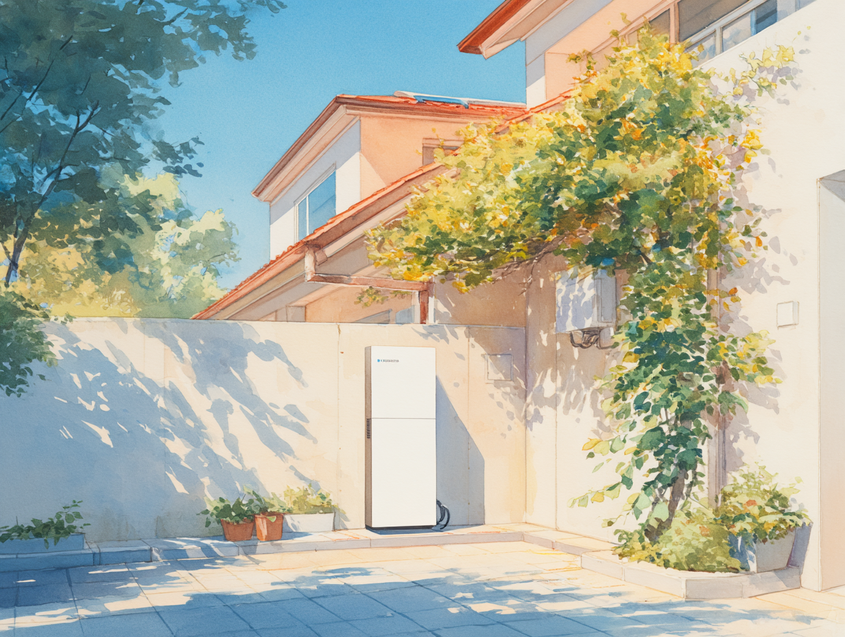 watercolour of a battery